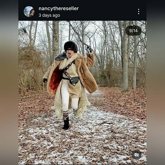 Vintage Tissavel Neutral Faux Fur Coat - Picture 2 of 11